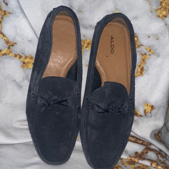 Aldo Dark Suede Slip-On Loafers - Picture 7 of 12